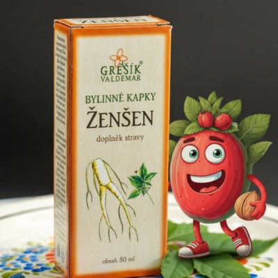 Ženšen kapky 50 ml GREŠÍK-Z-40% líh, Bylinné kapky