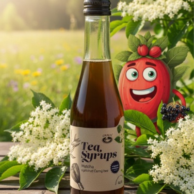 Tea Syrups Matcha s příchutí Černý bez 200 ml - Oxalis