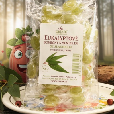 Eukalyptové bonbóny se sladidlem 100 g GREŠÍK