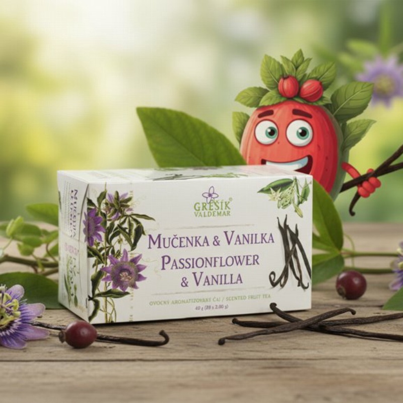 Mučenka & Vanilka 20 n.s. přebal GREŠÍK Ovocný čaj