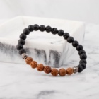 RUDRAKSHA X LÁVOVÝ KÁMEN NÁRAMEK KORÁLKOVÝ S DEKORACÍ (UNISEX) 6