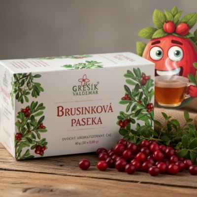 Brusinková paseka 20 n.s. přebal GREŠÍK Ovocný čaj