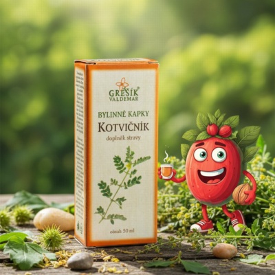 Kotvičník kapky 50 ml GREŠÍK-Z-35% líh, Bylinné kapky