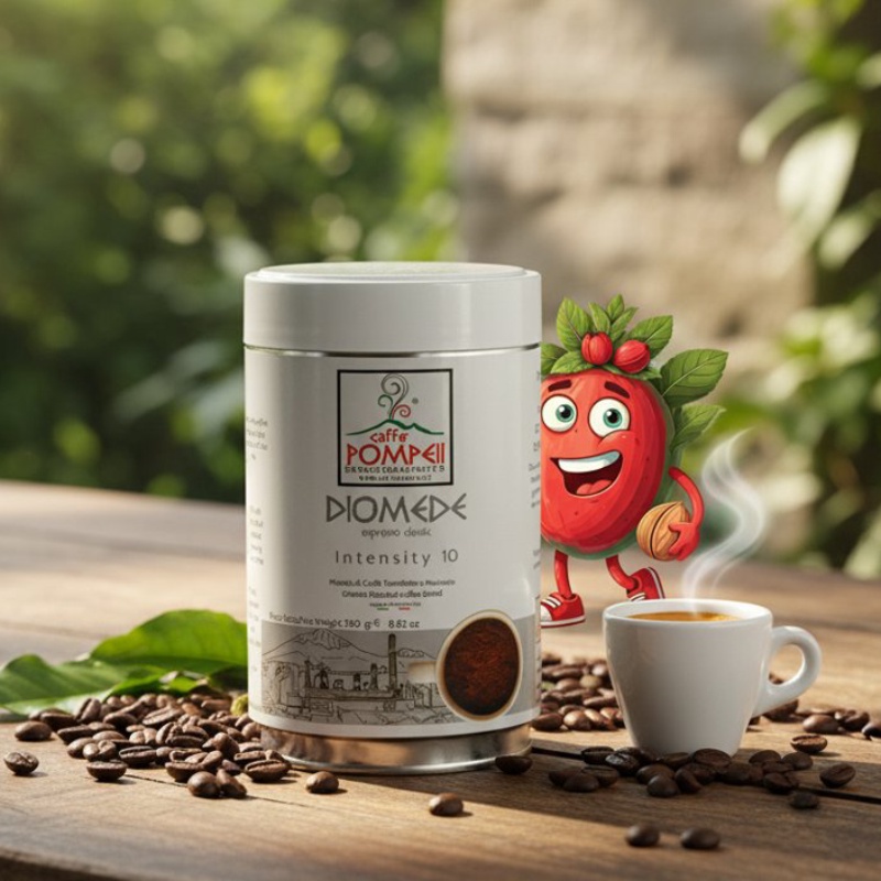 DIOMEDE 250g - Italská mletá káva plechová dóza Caffe Pompeii