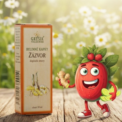 Zázvor kapky 50 ml GREŠÍK-Z-35% líh, Bylinné kapky