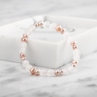 RŮŽOVÁ PERLA X RŮŽENÍN NÁRAMEK S DEKORACÍ (UNISEX) 28