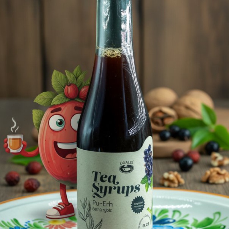 Tea Syrups Pu-Erh - černý rybíz 200 ml - Oxalis