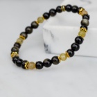 ZLATÝ OBSIDIÁN X ŽLUTÝ APATIT NÁRAMEK S DEKORACÍ (UNISEX) 6