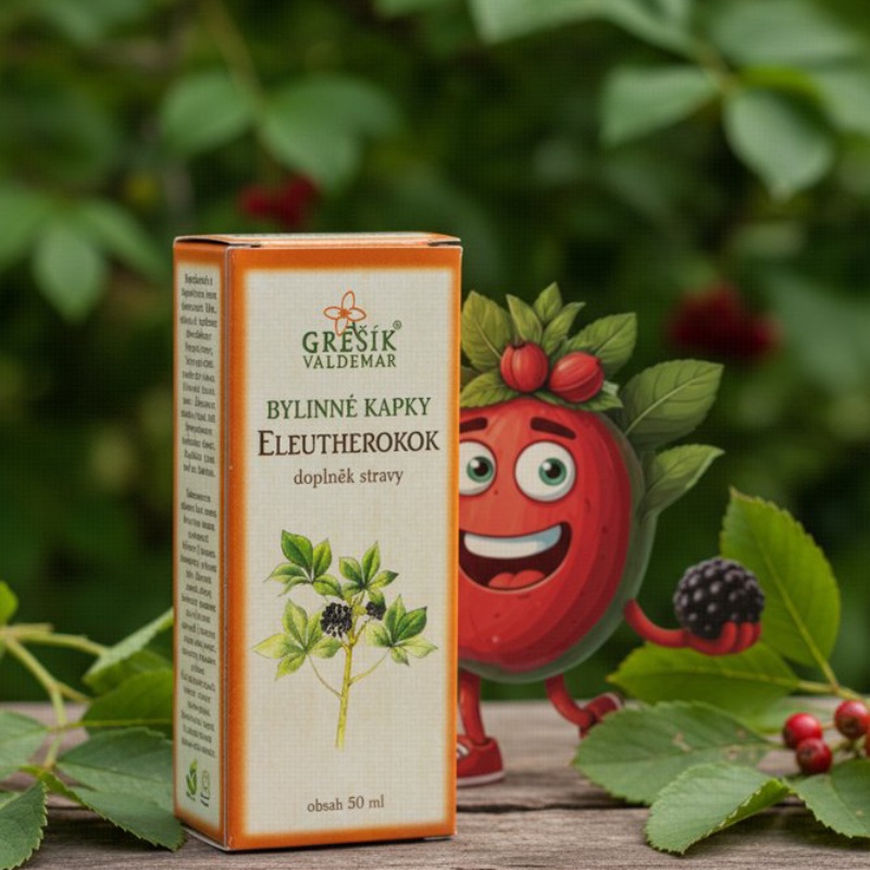 Eleutherokok kapky 50 ml GREŠÍK-Z-40% líh, Bylinné kapky