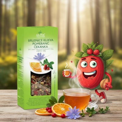 Brusnice klikva & Pomeranč & Čekanka 50 g Čistící čaj GREŠÍK