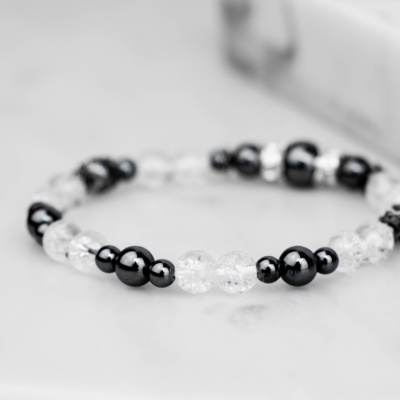 KŘIŠŤÁL X HEMATIT NÁRAMEK S DEKORACÍ (UNISEX) 6