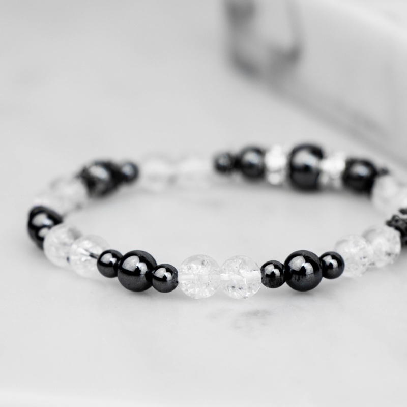 KŘIŠŤÁL X HEMATIT NÁRAMEK S DEKORACÍ (UNISEX) 6