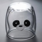 Panda - dvoustěnný skleněný termo hrnek