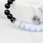 ZLATÝ OBSIDIÁN X KŘIŠŤÁL X MODRÝ CHALCEDON NÁRAMEK S DEKORACÍ (UNISEX)6