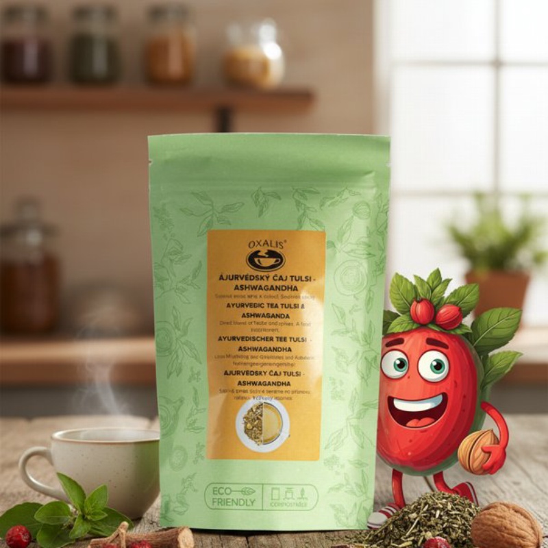 Ájurvédský čaj Tulsi - Ashwagandha 70 g - Oxalis