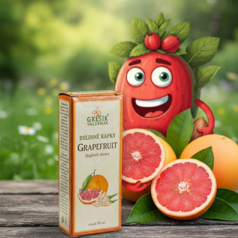 Grapefruit kapky 50 ml GREŠÍK-Z-35% líh, Bylinné kapky