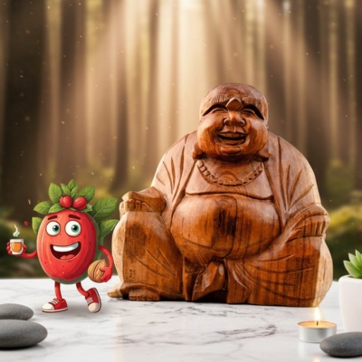 ŠŤASTNÝ BUDDHA DŘEVĚNÁ SOŠKA 2 (XL) 17cm 704g