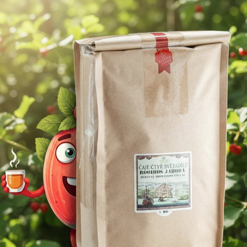 Rooibos Jahoda 1 kg GREŠÍK Čaje 4 světadílů