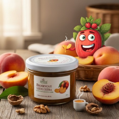 Džem Broskvový extra Speciální 220 g GREŠÍK