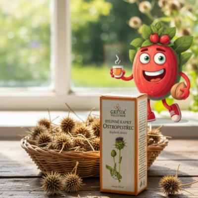Ostropestřec kapky 50 ml GREŠÍK-Z-40% líh, Bylinné kapky