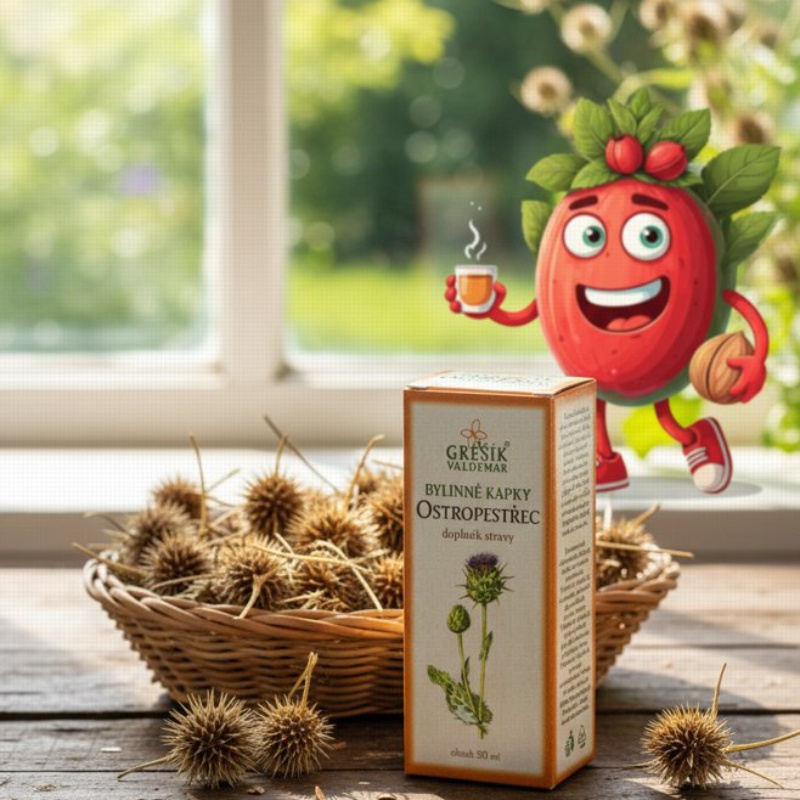 Ostropestřec kapky 50 ml GREŠÍK-Z-40% líh, Bylinné kapky