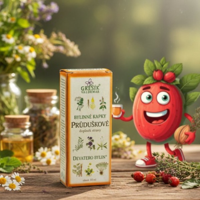 Průduškové kapky 50 ml GREŠÍK-Z-35% líh, Devatero bylin kapky