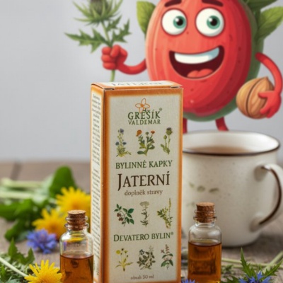 Jaterní kapky 50 ml GREŠÍK-Z-35% líh, Devatero bylin kapky