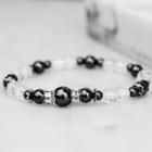 KŘIŠŤÁL X HEMATIT NÁRAMEK S DEKORACÍ (UNISEX) 6