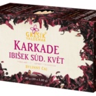 Karkade (ibišek súd.) 20 n.s. přebal GREŠÍK Čaje 4 světadílů