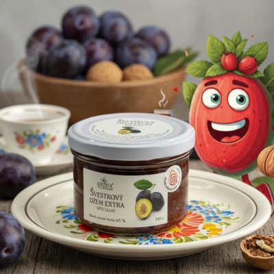 Džem Švestkový extra Méně sladký 220 g GREŠÍK
