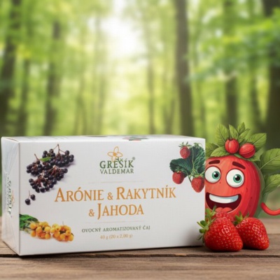 Aronie & Rakytník & Jahoda 20 n.s. přebal GREŠÍK Ovocný čaj