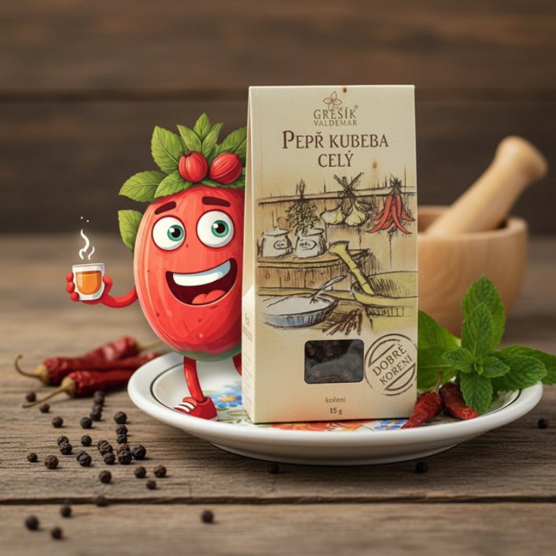 Pepř kubeba celý 15 g GREŠÍK Dobré koření