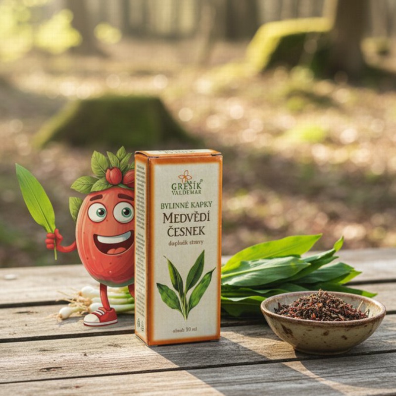 Medvědí česnek kapky 50 ml GREŠÍK-Z-35% líh, Bylinné kapky