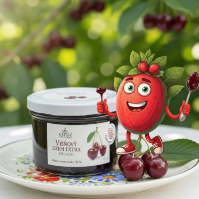 Džem Višňový extra Méně sladký 215 g GREŠÍK