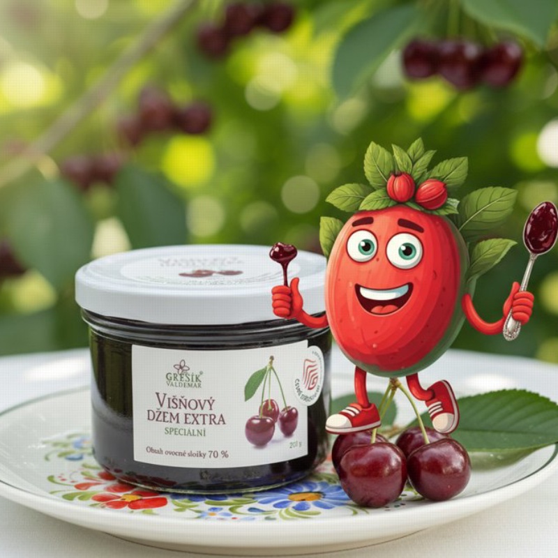 Džem Višňový extra Méně sladký 215 g GREŠÍK