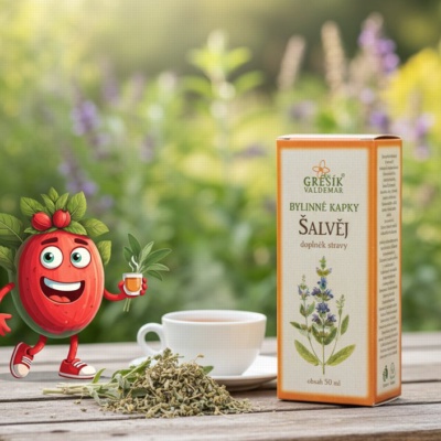Šalvěj kapky 50 ml GREŠÍK-Z-35% líh, Bylinné kapky