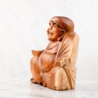 ŠŤASTNÝ BUDDHA DŘEVĚNÁ SOŠKA 2 (XL) 17cm 704g