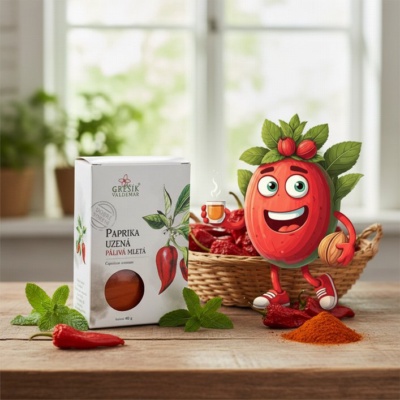 Paprika uzená PÁLIVÁ mletá 40 g GREŠÍK Dobré koření