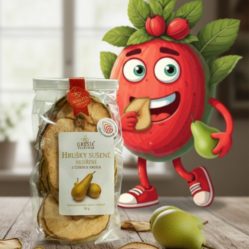 Hrušky sušené nesířené 70 g GREŠÍK Sušené ovoce