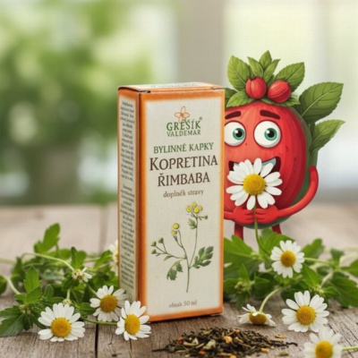 Kopretina řimbaba kapky 50 ml GREŠÍK-Z-40% líh, Bylinné kapky