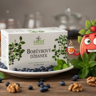 Borůvkový džbánek 20 n.s. přebal GREŠÍK Ovocný čaj