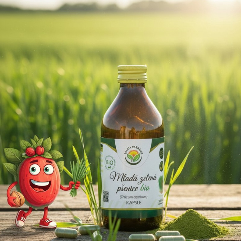 Mladá zelená pšenice kapsle BIO 190 ks
