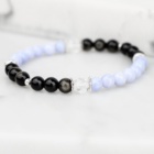 ZLATÝ OBSIDIÁN X KŘIŠŤÁL X MODRÝ CHALCEDON NÁRAMEK S DEKORACÍ (UNISEX)6