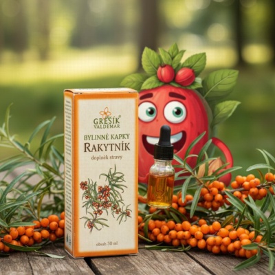 Rakytník kapky 50 ml GREŠÍK-Z-40% líh, Bylinné kapky