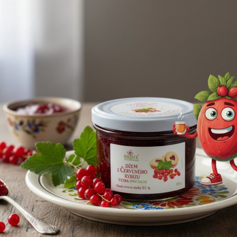Džem z červeného rybízu extra Speciální 220 g GREŠÍK