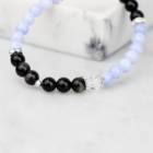 ZLATÝ OBSIDIÁN X KŘIŠŤÁL X MODRÝ CHALCEDON NÁRAMEK S DEKORACÍ (UNISEX)6