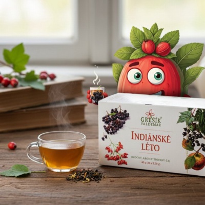 Indiánské léto 20 n.s. přebal GREŠÍK Ovocný čaj
